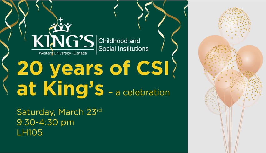 Celebrate 20 Years of CSI at King's