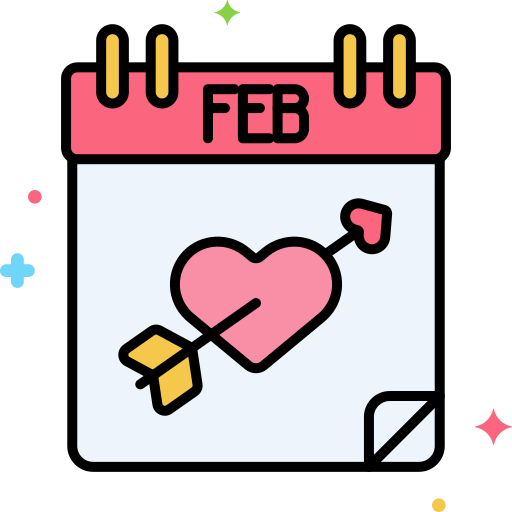 Stylized Calendar Icon for February