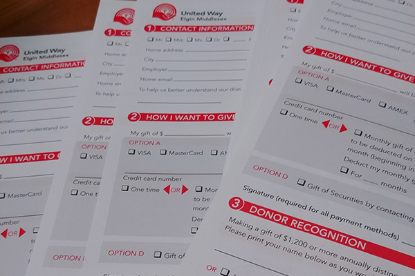image: United Way donation form