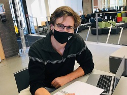 (image: King's student studying during COVID-19)