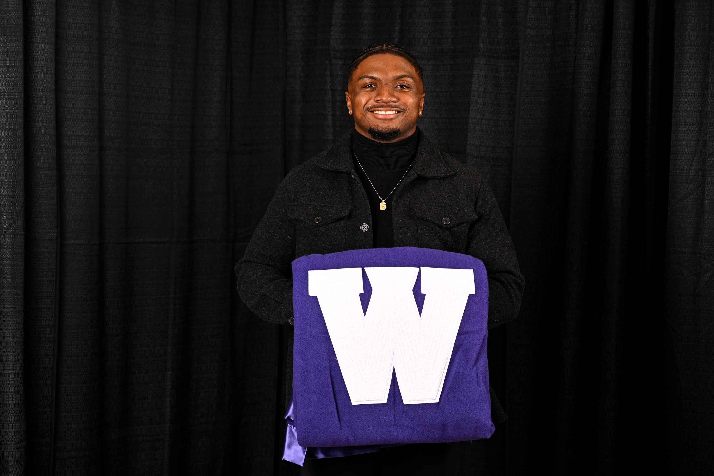 Keon Edwards with his purple blanket