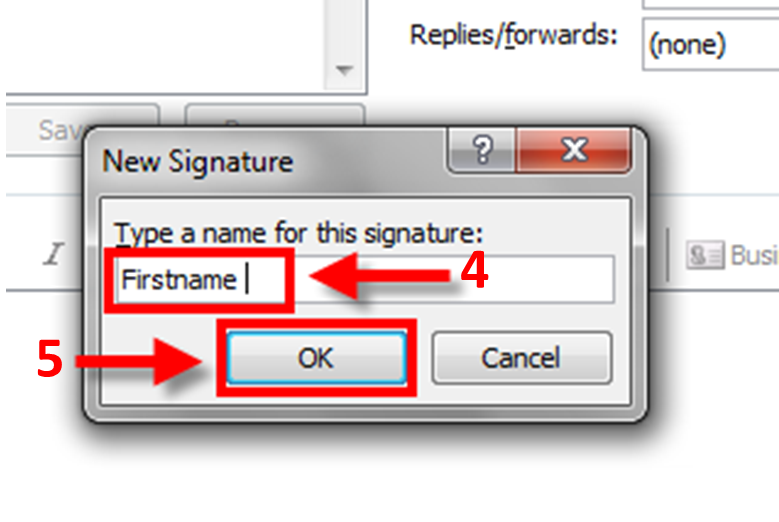 New Signature window 