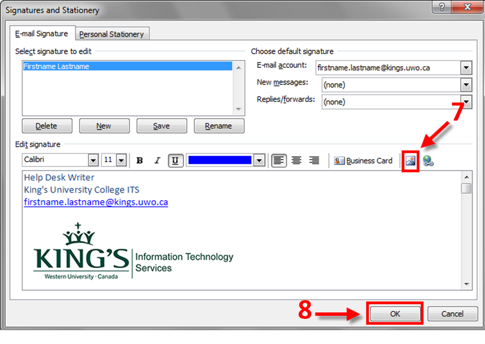 Signature Files in Outlook 2010-2013 - King's University College