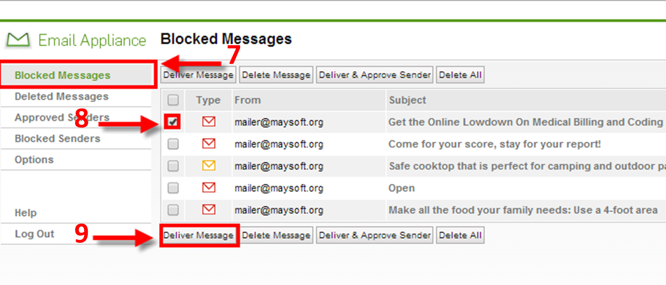 (image: Message actions in Sophos)