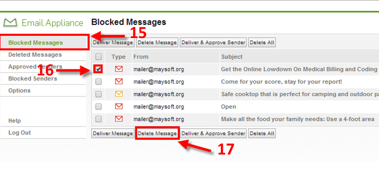 (image: Delete message)