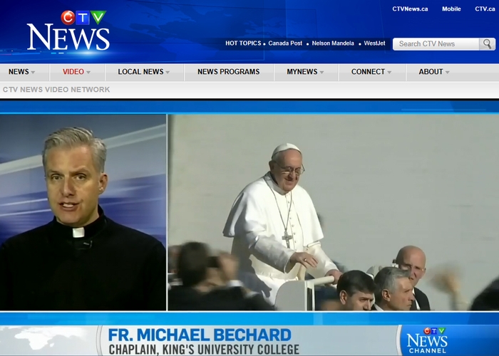 King's Chaplain Michael Bechard comments on Pope Francis named Time's Person of the Year