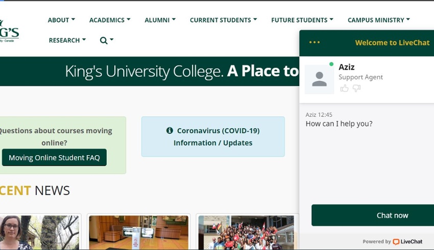 King's launches new Live Chat feature to support students