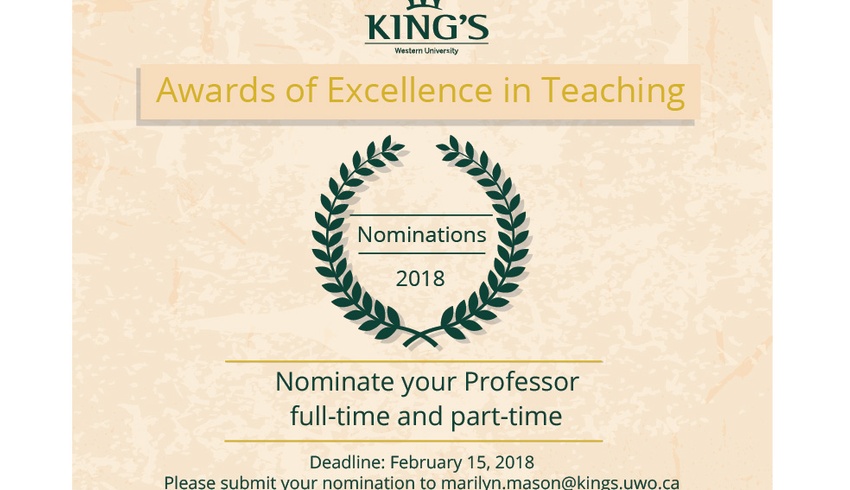 Awards of Excellence in Teaching Deadline