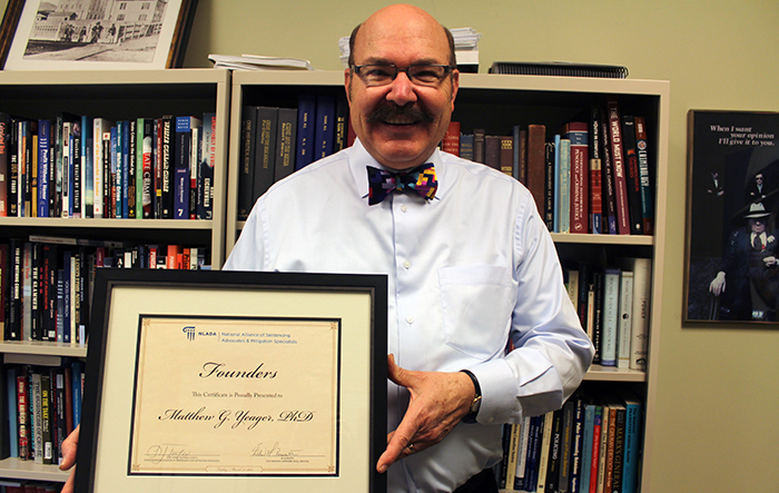 King’s professor Matthew Yeager receives Founders Award for sentencing and mitigation group