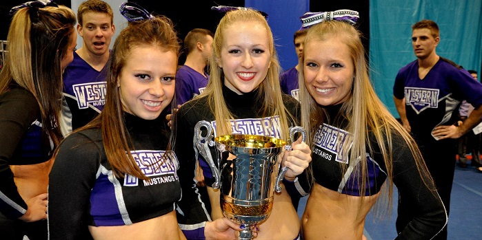 Sydney Helgesen reaches new heights with the Mustangs Cheerleading Team